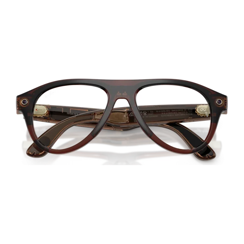 Rayban Meta Aviator Gen 3 สี Transparent Umber เลนส์ Transitions Jade พับขาแว่น