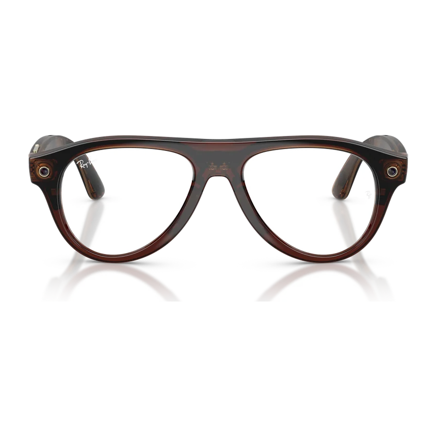 Rayban Meta Aviator Gen 3 สี Transparent Umber เลนส์ Transitions Jade มุมหน้า