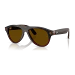 Rayban Meta Aviator Gen 3 สี Transparent Umber เลนส์ Transitions Jade มุมเฉียงขวา เลนส์ปรับเข้ม