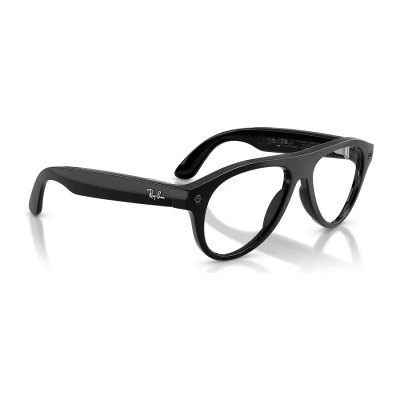 rayban-meta-aviator-optics-gen-3-shiny-black-clear-right Rayban Meta Aviator Optics Gen 3 สี Shiny Black เลนส์ใส Demo Lens มุมเฉียงขวา