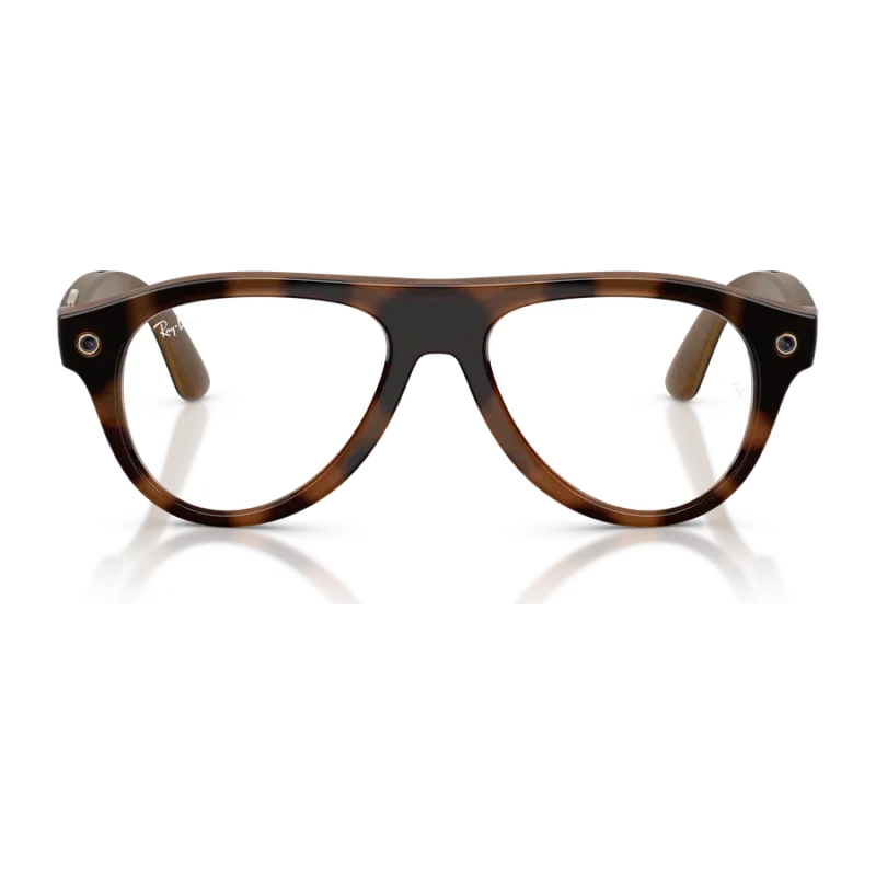 Rayban Meta Aviator Optics Gen 3 สี Shiny Havana เลนส์ใส Demo Lens มุมหน้า