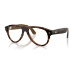 Rayban Meta Aviator Optics Gen 3 สี Shiny Havana เลนส์ใส Demo Lens มุมเฉียงซ้าย