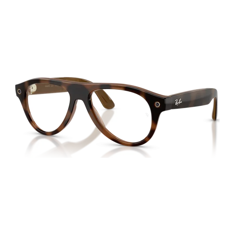 Rayban Meta Aviator Optics Gen 3 สี Shiny Havana เลนส์ใส Demo Lens มุมเฉียงซ้าย