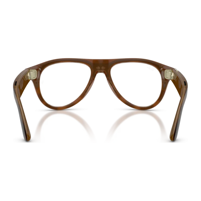 Rayban Meta Aviator Optics Gen 3 สี Shiny Havana เลนส์ใส Demo Lens มุมด้านหลัง