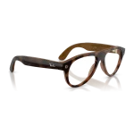 Rayban Meta Aviator Optics Gen 3 สี Shiny Havana เลนส์ใส Demo Lens มุมเฉียงขวา