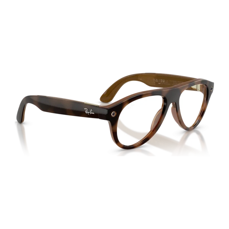 rayban-meta-aviator-optics-gen-3-shiny-havana-clear-right Rayban Meta Aviator Optics Gen 3 สี Shiny Havana เลนส์ใส Demo Lens มุมเฉียงขวา