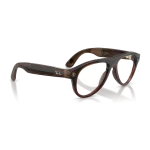 Rayban Meta Aviator Optics Gen 3 สี Transparent Umber เลนส์ใส Demo Lens มุมเฉียงขวา