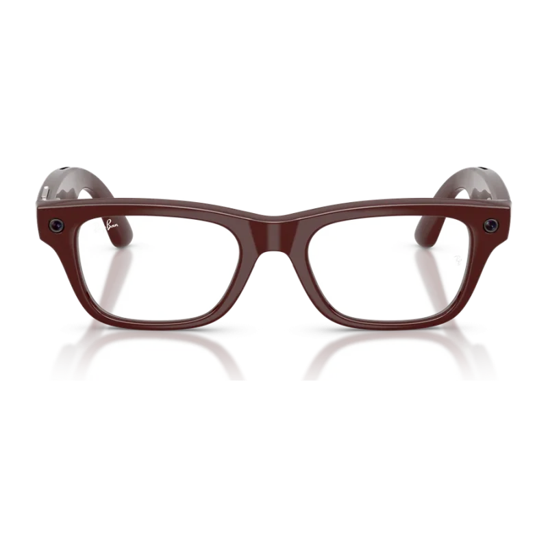 Rayban Meta Blayzer Optics Gen 2 สี Brick Brown เลนส์ใส Demo Lens มุมหน้า