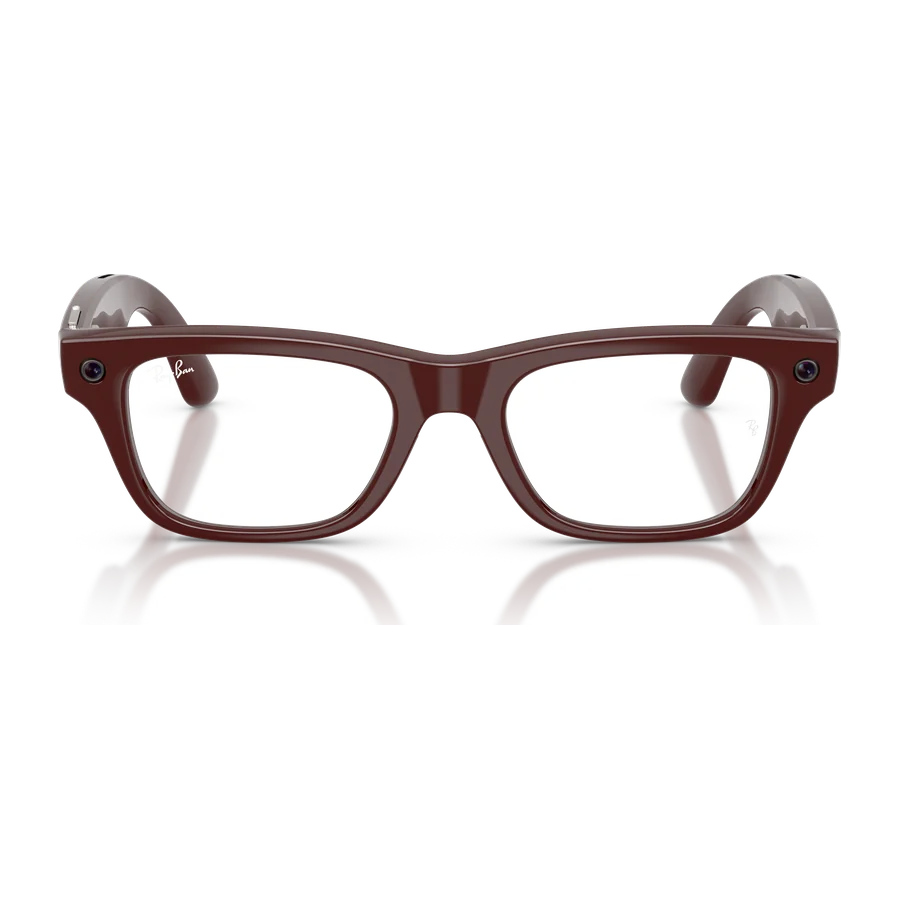 Rayban Meta Blayzer Optics Gen 2 สี Brick Brown เลนส์ใส Demo Lens มุมหน้า