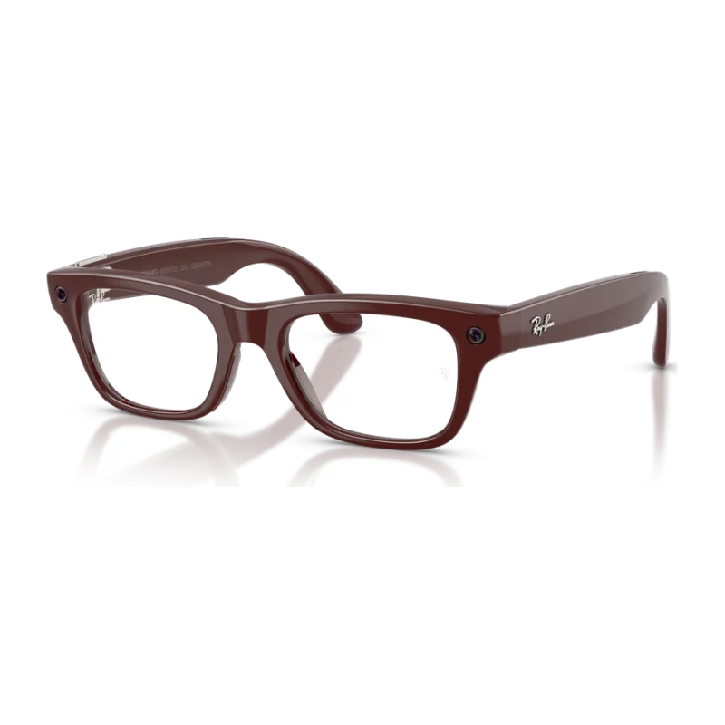 Rayban Meta Blayzer Optics Gen 2 สี Brick Brown เลนส์ใส Demo Lens มุมเฉียงซ้าย