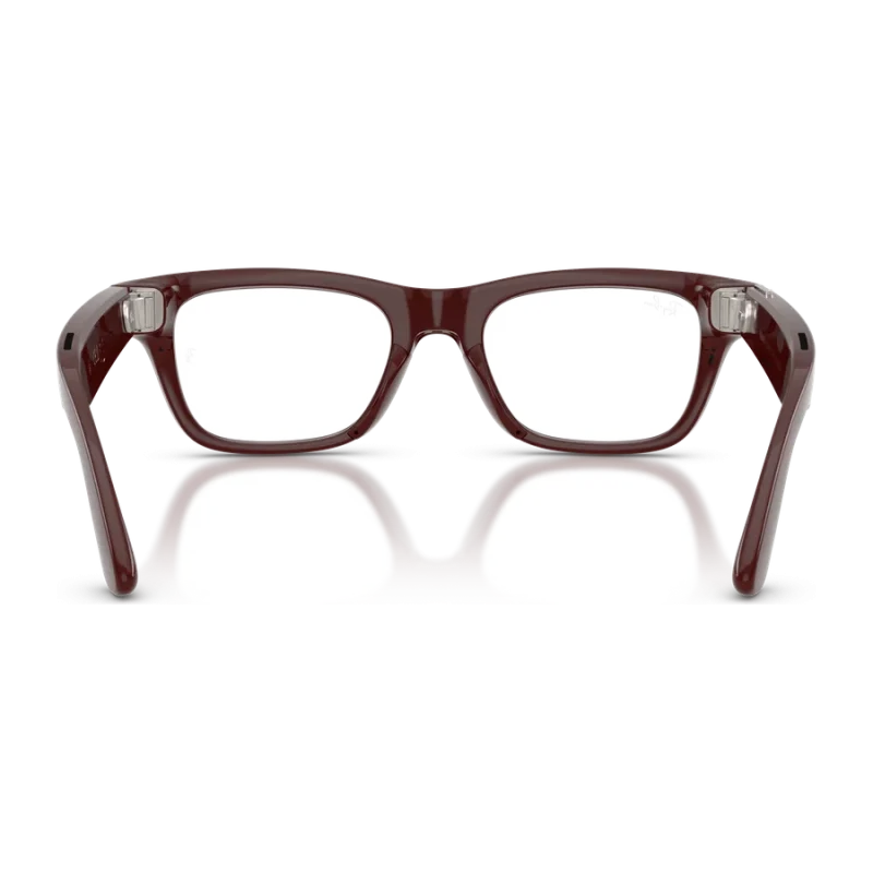 Rayban Meta Blayzer Optics Gen 2 สี Brick Brown เลนส์ใส Demo Lens มุมด้านหลัง