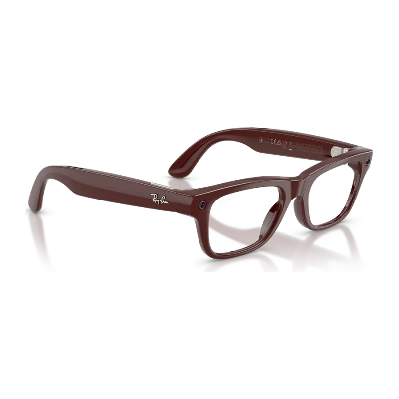 Rayban Meta Blayzer Optics Gen 2 สี Brick Brown เลนส์ใส Demo Lens มุมเฉียงขวา