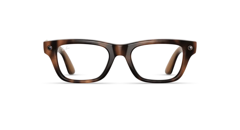 Front view of Rayban Meta Blayzer Optics (Gen 2) with Havana frames with Clear lenses.