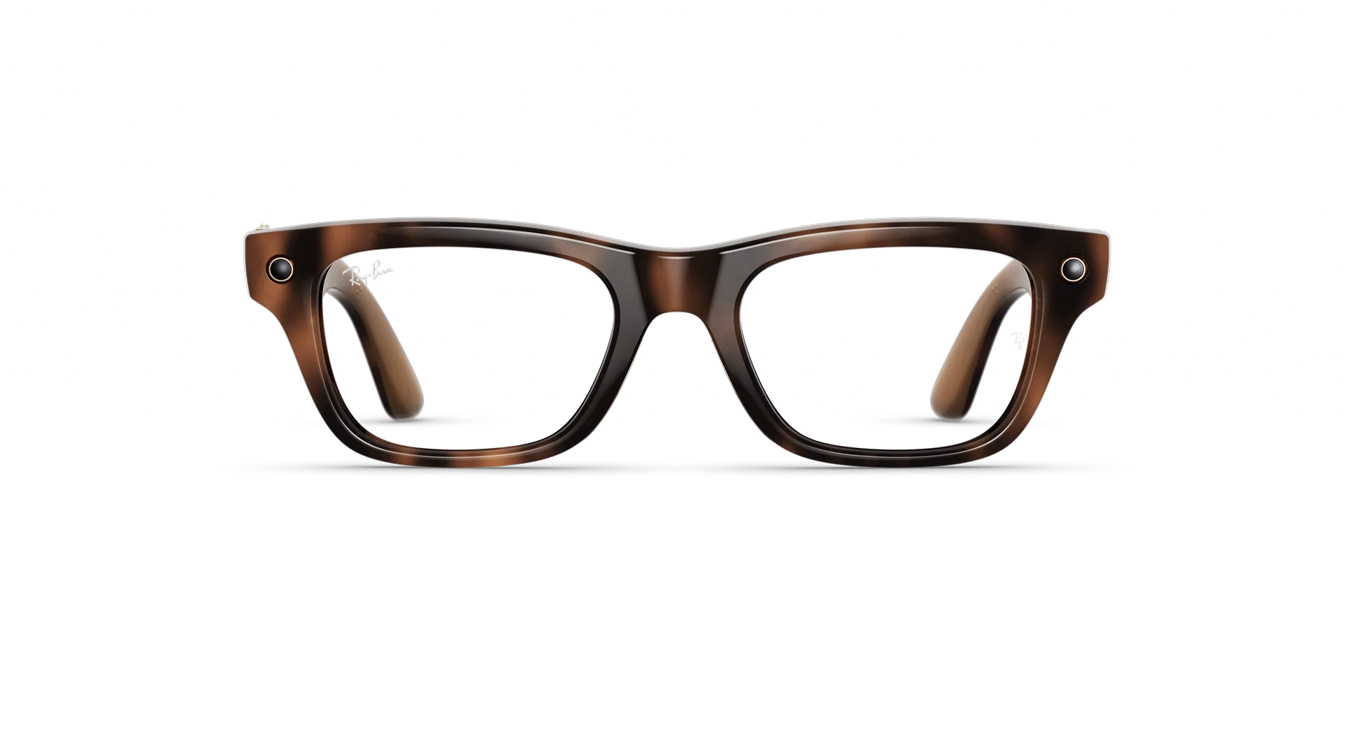 Front view of Rayban Meta Blayzer Optics (Gen 2) with Havana frames with Clear lenses.