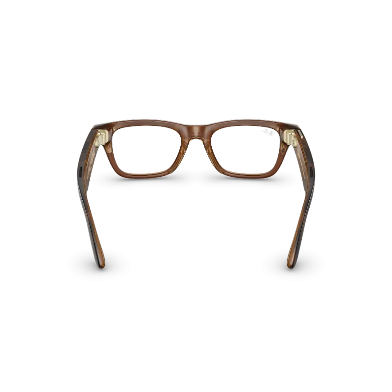 Rear view of Rayban Meta Blayzer Optics (Gen 2) with Havana frames with Clear lenses.