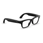 Right quarter view of Rayban Meta Blayzer Optics (Gen 2) with Solid Matt Black frames with Clear lenses.