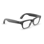 Right quarter view of Rayban Meta Blayzer Optics (Gen 2) with Transparent Matt Ice Grey frames with Clear Lenses. Right quarter view of Rayban Meta Blayzer Optics (Gen 2) with Transparent Matt Ice Grey frames with Clear Lenses.
