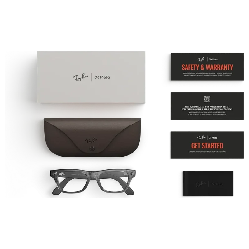 Rayban Meta Blayzer Optics Gen 2 สี Matte Transparent Ice Grey เลนส์ Clear อุปกรณ์ในกล่องพร้อมเคสชาร์จ