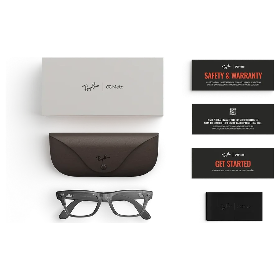 Rayban Meta Blayzer Optics Gen 2 สี Matte Transparent Ice Grey เลนส์ Clear อุปกรณ์ในกล่องพร้อมเคสชาร์จ