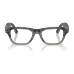 Rayban Meta Blayzer Optics Gen 2 สี Matte Transparent Ice Grey เลนส์ใส Demo Lens มุมหน้า