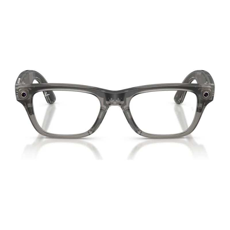 Rayban Meta Blayzer Optics Gen 2 สี Matte Transparent Ice Grey เลนส์ใส Demo Lens มุมหน้า