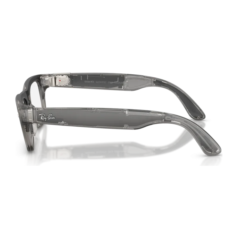 Rayban Meta Blayzer Optics Gen 2 สี Matte Transparent Ice Grey เลนส์ใส Demo Lens มุมด้านข้าง
