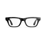 Front view of Rayban Meta Blayzer Optics (Gen 2) with Transparent Shiny Black frames with Clear Lenses.