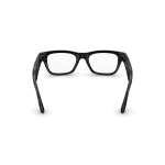 Rear view of Rayban Meta Blayzer Optics (Gen 2) with Transparent Shiny Black frames with Clear Lenses.