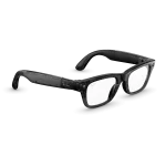 Right quarter view of Rayban Meta Blayzer Optics (Gen 2) with Transparent Shiny Black frames with Clear Lenses.