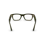 Rear view of Rayban Meta Blayzer Optics (Gen 2) with Transparent Shiny Dark Olive frames with Clear lenses. Rear view of Rayban Meta Blayzer Optics (Gen 2) with Transparent Shiny Dark Olive frames with Clear lenses.