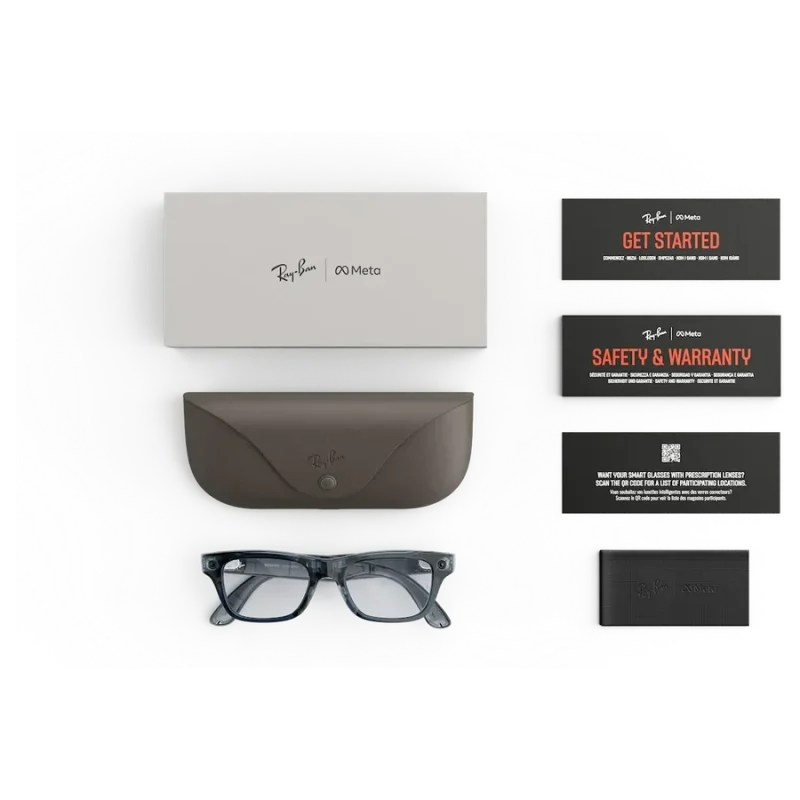 Rayban Meta Blayzer Optics Gen 2 สี Transparent Ocean Blue เลนส์ Clear อุปกรณ์ในกล่องพร้อมเคสชาร์จ
