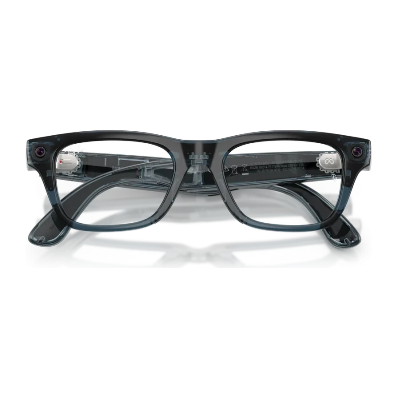 Rayban Meta Blayzer Optics Gen 2 สี Transparent Ocean Blue เลนส์ใส Demo Lens พับขาแว่น