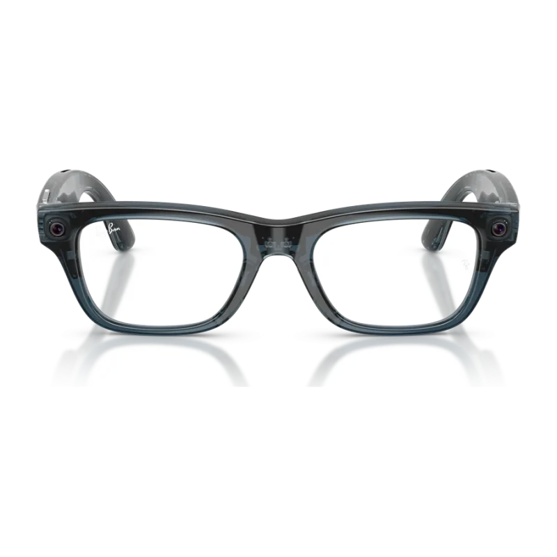 Rayban Meta Blayzer Optics Gen 2 สี Transparent Ocean Blue เลนส์ใส Demo Lens มุมหน้า