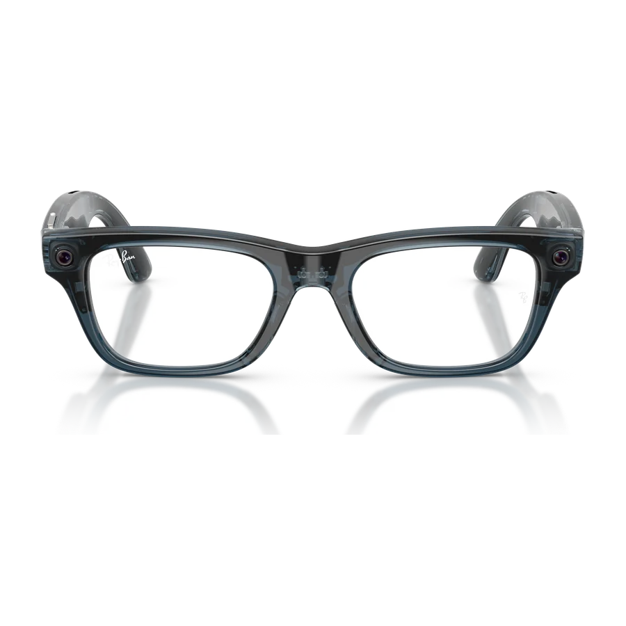 Rayban Meta Blayzer Optics Gen 2 สี Transparent Ocean Blue เลนส์ใส Demo Lens มุมหน้า