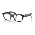 Rayban Meta Blayzer Optics Gen 2 สี Transparent Ocean Blue เลนส์ใส Demo Lens มุมเฉียงซ้าย