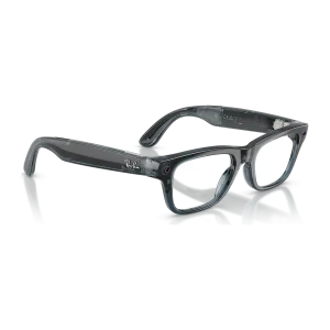 Rayban Meta Blayzer Optics Gen 2 สี Transparent Ocean Blue เลนส์ใส Demo Lens มุมเฉียงขวา