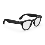 Right quarter view of Rayban Meta Headliner glasses with Matte Black frames with Clear lenses.