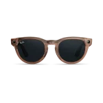 Front view of Rayban Meta Headliner glasses with Matt Transparent Peach frames with Grey Transitions® lenses.