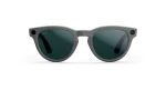 Front view of Rayban Meta glasses with Shiny Asteroid Grey frames with Emerald Transitions® lenses.