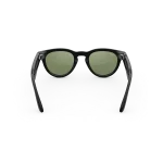 Rear view of Rayban Meta Headliner glasses with Shiny Black frames with Green sun lenses.