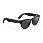 Right quarter view of Rayban Meta glasses with Shiny Black frames with Graphite Green Transitions® lenses.