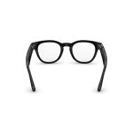 Rear view of Rayban Meta Scriber Optics (Gen 2) with Transparent Shiny Black frames with Clear Lenses.