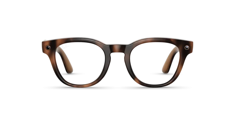 Front view of Rayban Meta Scriber Optics (Gen 2) with Havana frames with Clear lenses.