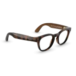 Right quarter view of Rayban Meta Scriber Optics (Gen 2) with Havana frames and Clear lenses.