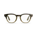 Front view of Rayban Meta Scriber Optics (Gen 2) with Transparent Shiny Stone Beige frames with Clear Lenses.