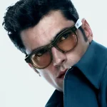 Man wearing Rayban Meta Scriber Optics (Gen 2) with Transparent Shiny Stone Beige frames with Clear Lenses.