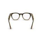 Rear view of Rayban Meta Scriber Optics (Gen 2) with Transparent Shiny Stone Beige frames with Clear Lenses.
