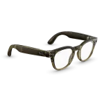 Right quarter view of Rayban Meta Scriber Optics (Gen 2) with Transparent Shiny Stone Beige frames with Clear Lenses.