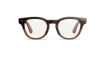 Front view of Rayban Meta Scriber Optics (Gen 2) with Transparent Shiny Umber frames with Clear Lenses. Front view of Rayban Meta Scriber Optics (Gen 2) with Transparent Shiny Umber frames with Clear Lenses.