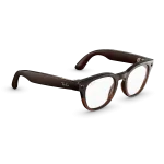 Right quarter view of Rayban Meta Scriber Optics (Gen 2) with Transparent Shiny Umber frames with Clear Lenses. Right quarter view of Rayban Meta Scriber Optics (Gen 2) with Transparent Shiny Umber frames with Clear Lenses.